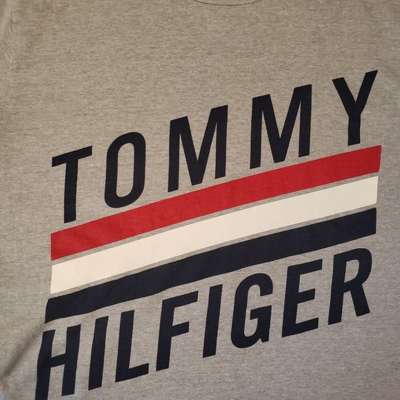 Tommy Hilfiger Tee Vintage SPELLOUT T Shirt Unisex Size Large 16-18 - Picture 2 of 8